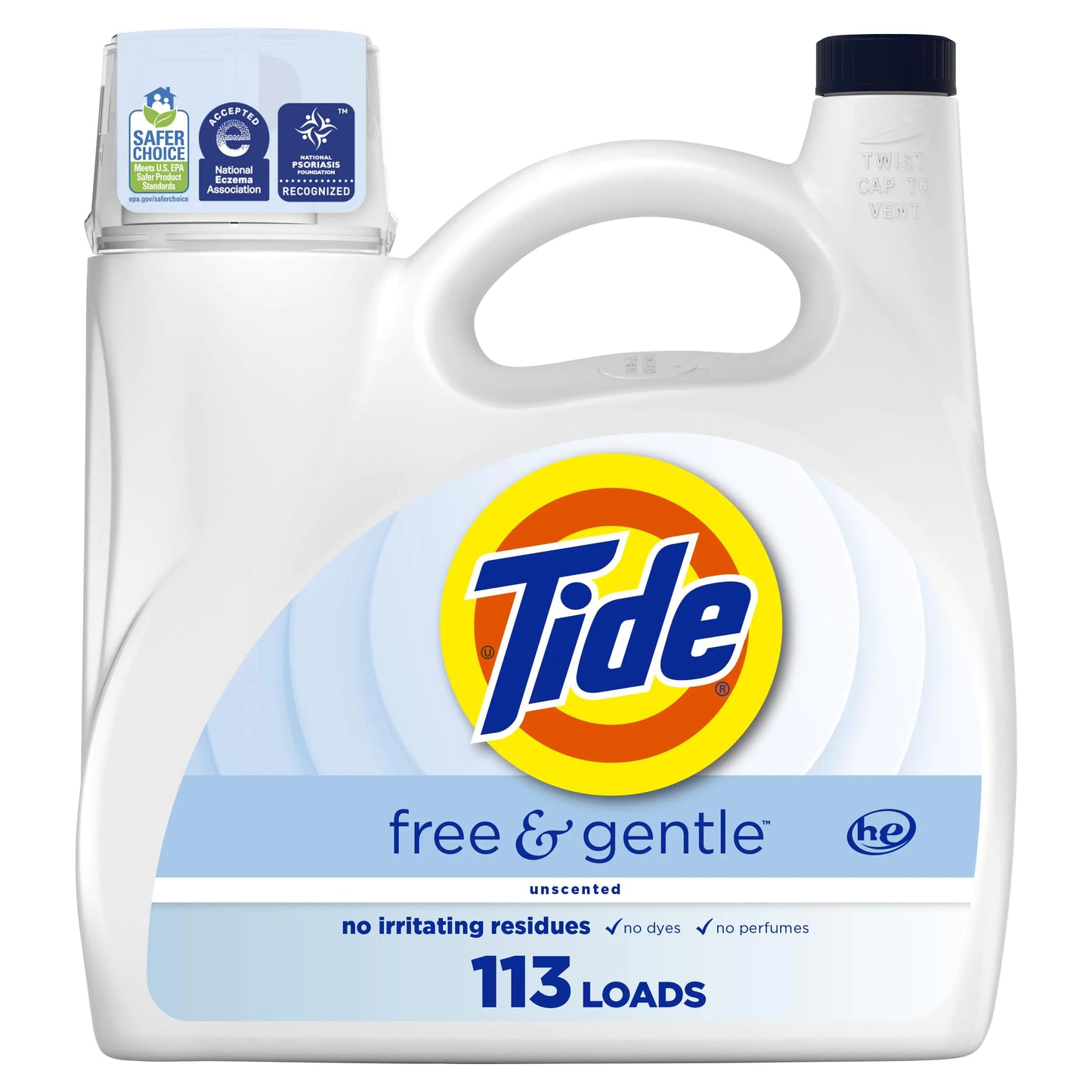 Tide Free & Gentle Liquid Laundry Detergent 113 Loads 4.4 L Tide Laundry Detergent Clean Laundry Detergent