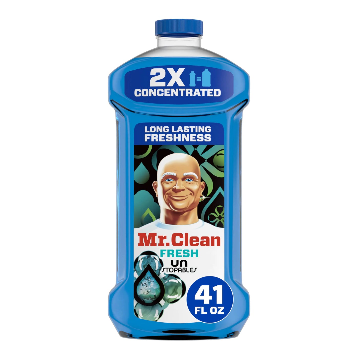 Mr. Clean All Purpose Cleaner Floor Cleaner for Mopping Home Bathroom & Kitchen Cleaning Liquid for Mop & Bucket Cleaning Supplies Multi-Surface Dilutable Unstopables 41oz