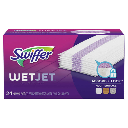 Swiffer WetJet Hardwood Floor Cleaner Spray Mop Pad Refill Bathroom Cleaning Supplies Hardwood Floor Cleaner Multi Surface 24 Count
