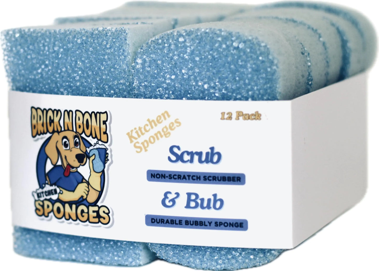 Non-Scratch Kitchen Scrub Sponge - 12 Pack - Multi-Purpose Cleaning Sponge Dish Washing Scrubber Sponge Household Cleaning Sponges Bathroom and Shower Sponge Sponges for Washing Dishes