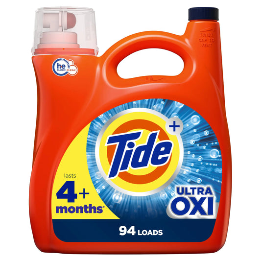 Tide Ultra Oxi Liquid Laundry Detergent Soap HE Compatible 94 Loads 132 fl oz Tide Laundry Detergent Liquid Laundry Detergent
